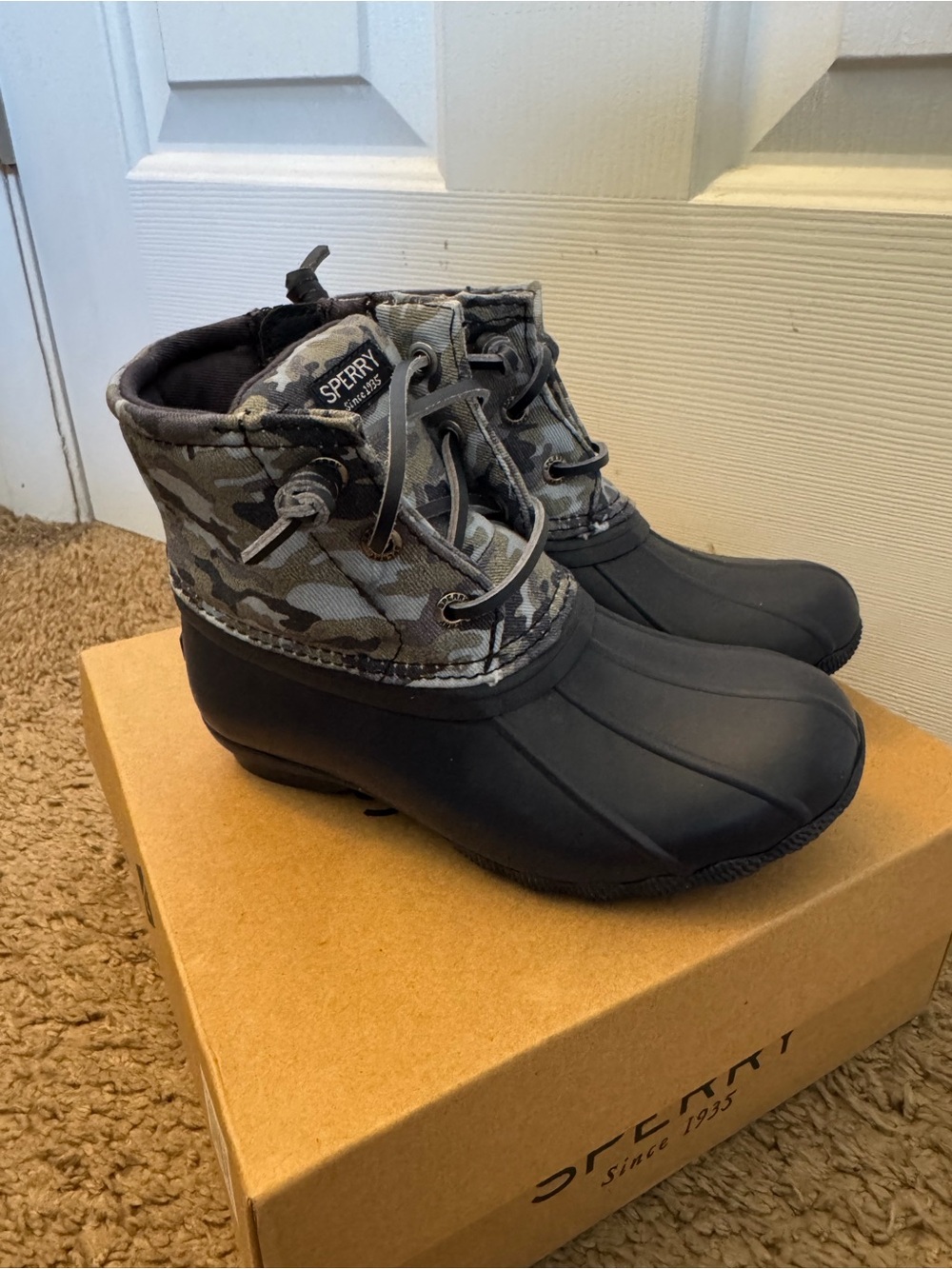 Sperry Kids Camo Waterproof Duck Boots